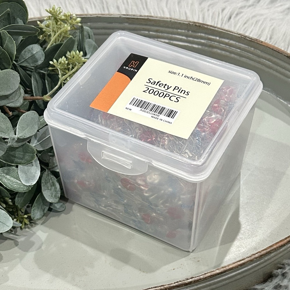 1 Inch (28mm) Safety Pins Bundle‎ In Storage Box NEW 2000 Pieces NEW